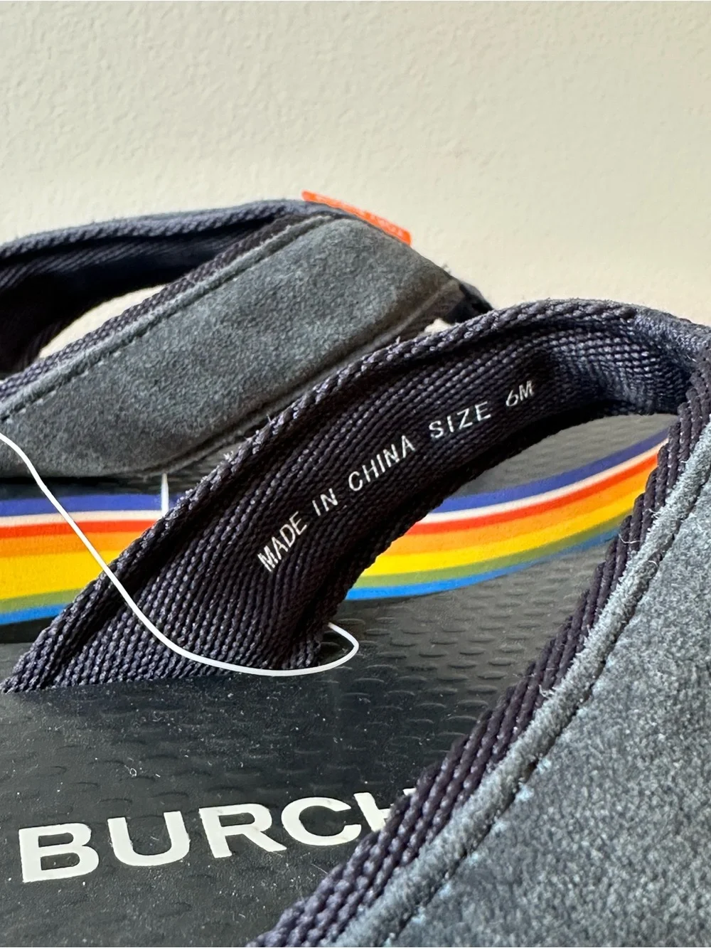 Tory Burch Women’s Flatform Suede Thong Sandals Rainbow Stripe Platform 6M New